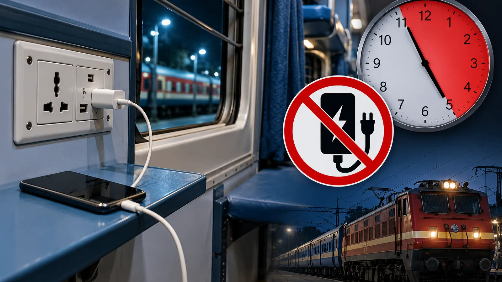 Indian Train Charging Safety at Night